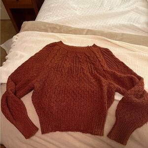 American Eagle Outfitters Rust Cable Knit Sweater